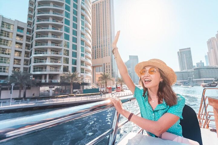 Experience the stunning skyline of modern Dubai while gliding along the marina. Enjoy a one-hour cruise filled with impressive architecture and leisurely moments on the water.